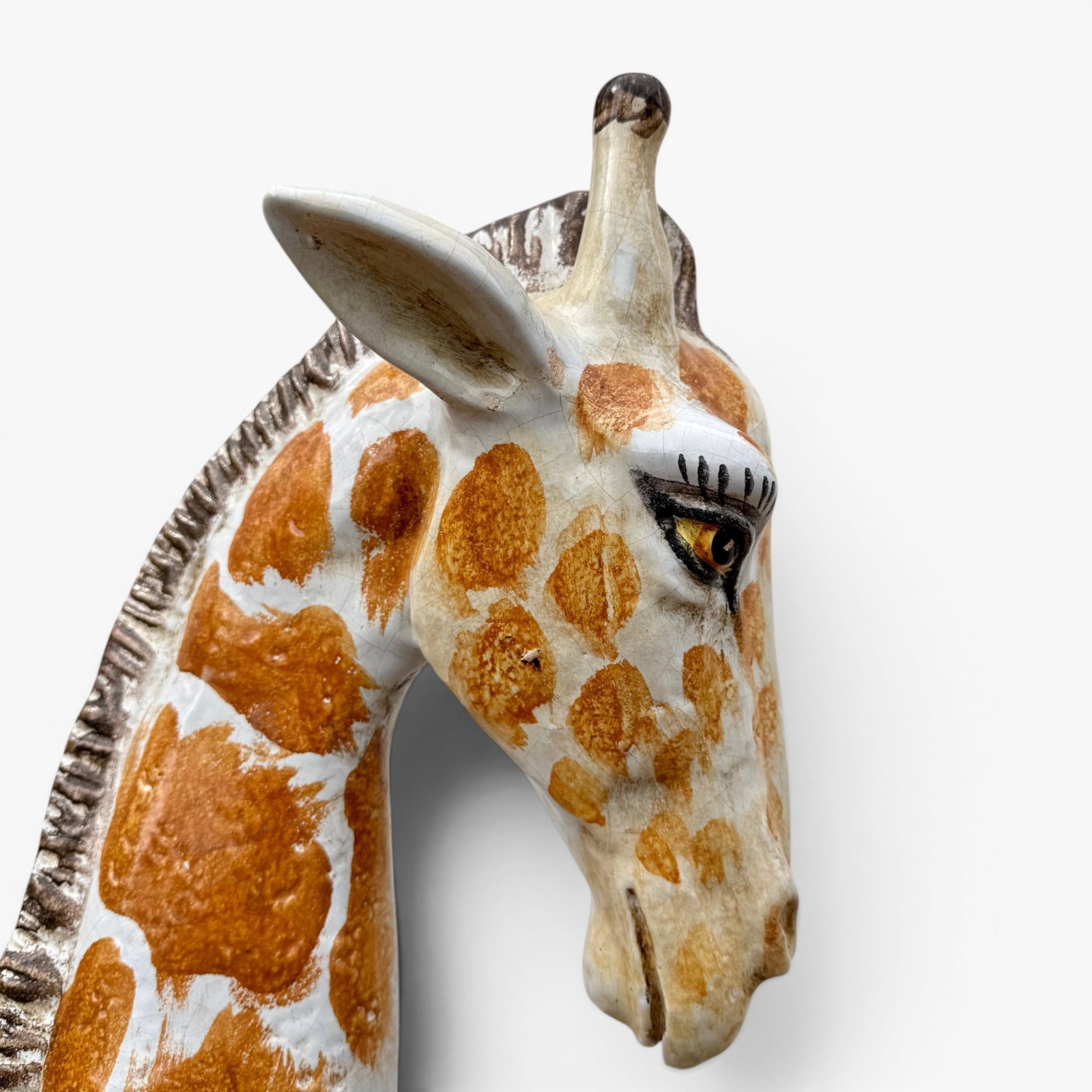 Vintage Six Foot Tall Painted Italian Ceramic Giraffe, Italy, Circa 1970's - 8