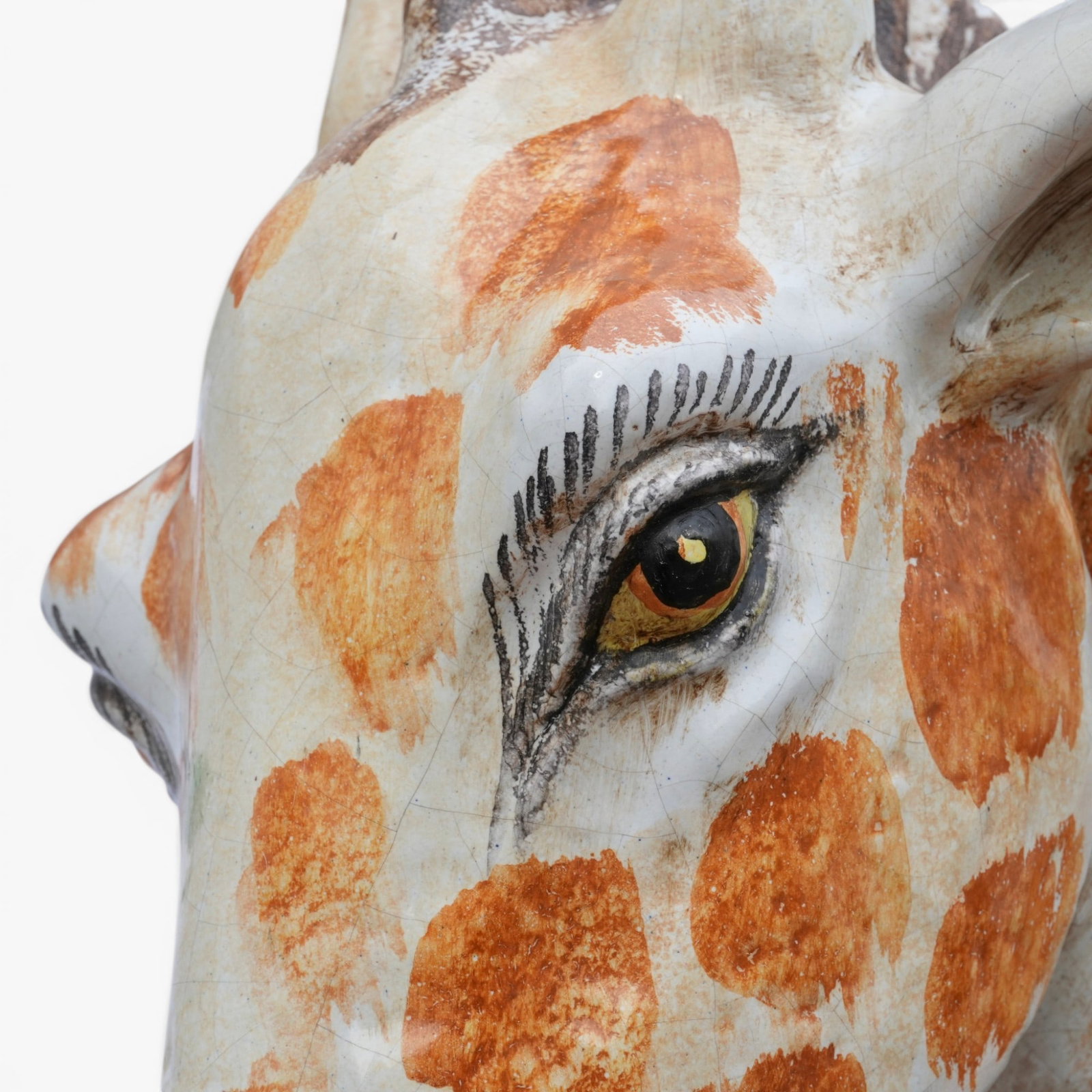 Vintage Six Foot Tall Painted Italian Ceramic Giraffe, Italy, Circa 1970's - 9
