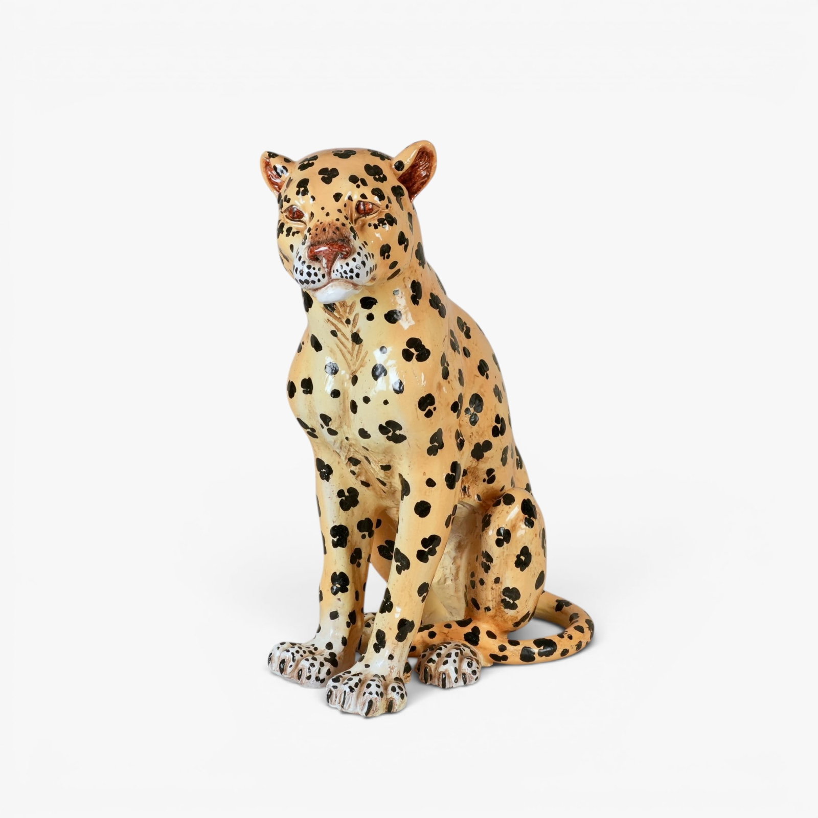 A Large Seated Glazed Porcelain Leopard (1 of 11)