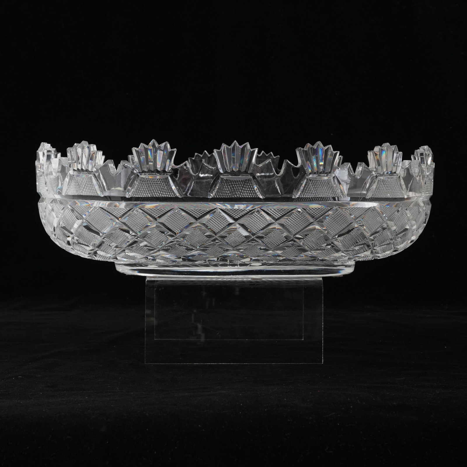 Crystal Master Cutter Kennedy Centerpiece Bowl, Prestige Collection Style: Probably Waterford, mark not apparent The collection of Frank and Irene Giuffrida, owners of the famous Hilltop Steakhouse, Saugus, MA