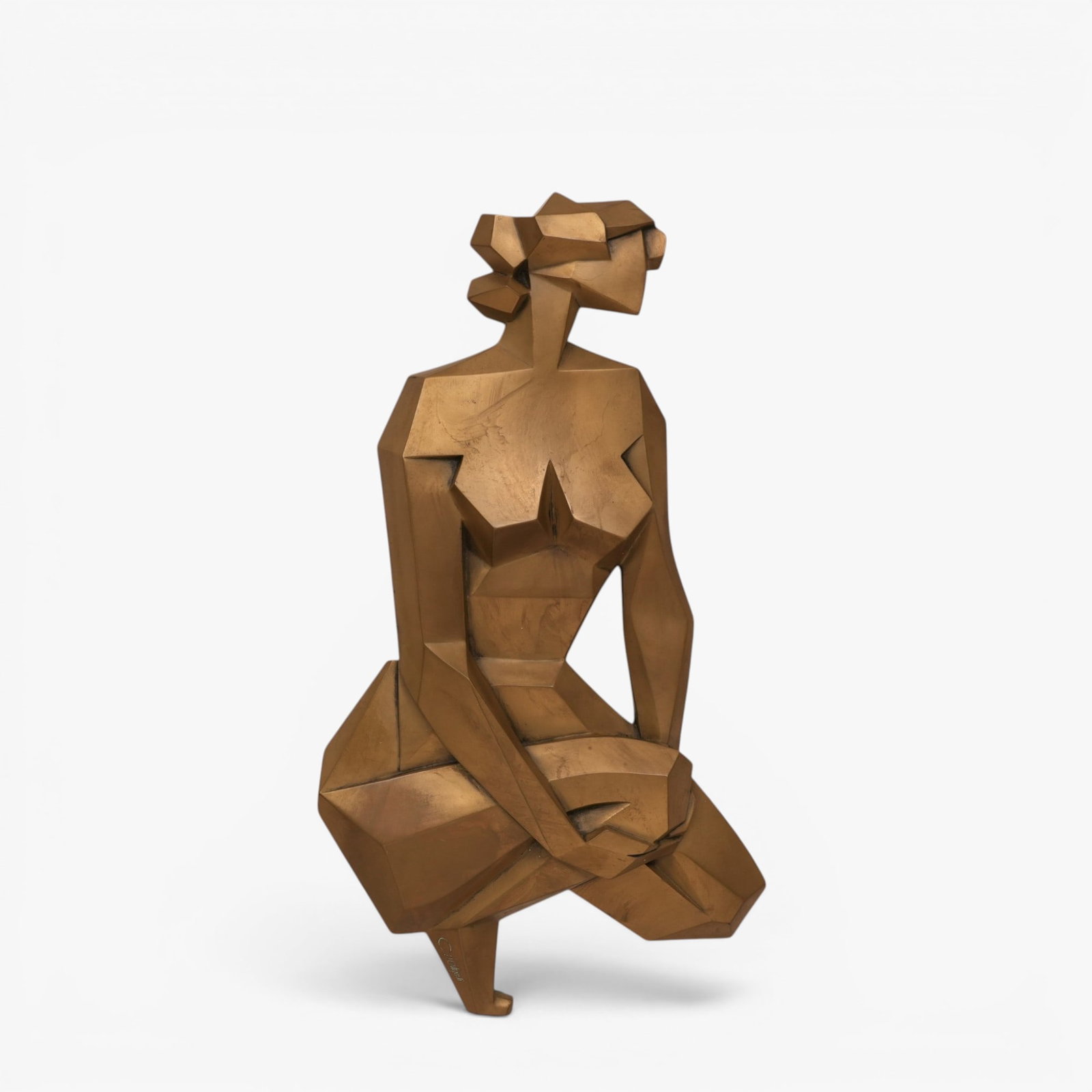 Cubist Style Crouching Nude Wall Plaque, after Giovanni Schoeman (1 of 6)