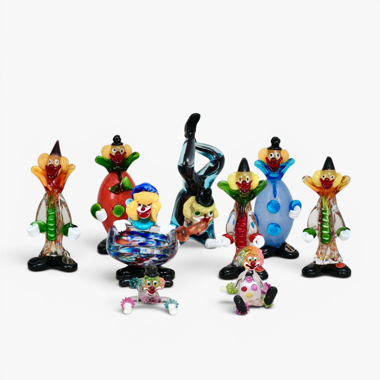 Collection of Nine Murano Art Glass Clowns (1 of 9)