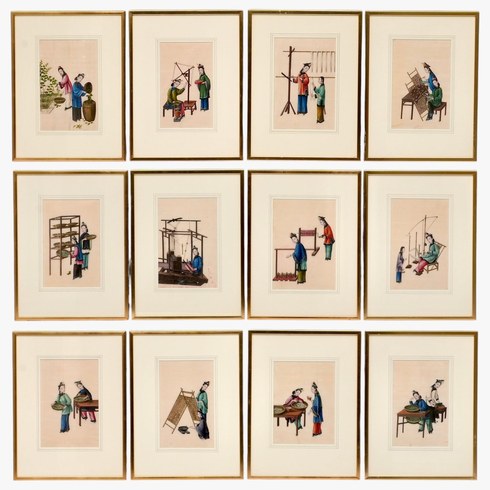 Twenty-Six Chinese Pith Paper Paintings (1 of 8)