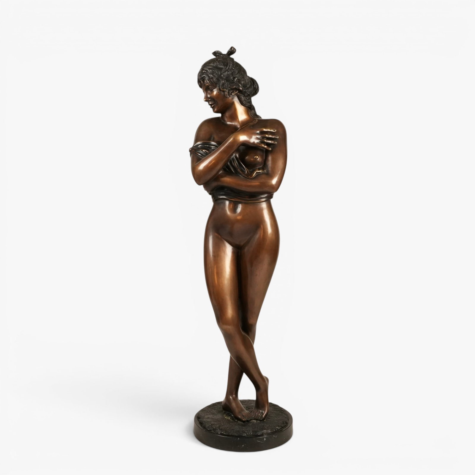 Italian Bronze Nude with Arms Crossed, A. de Luca (1 of 7)
