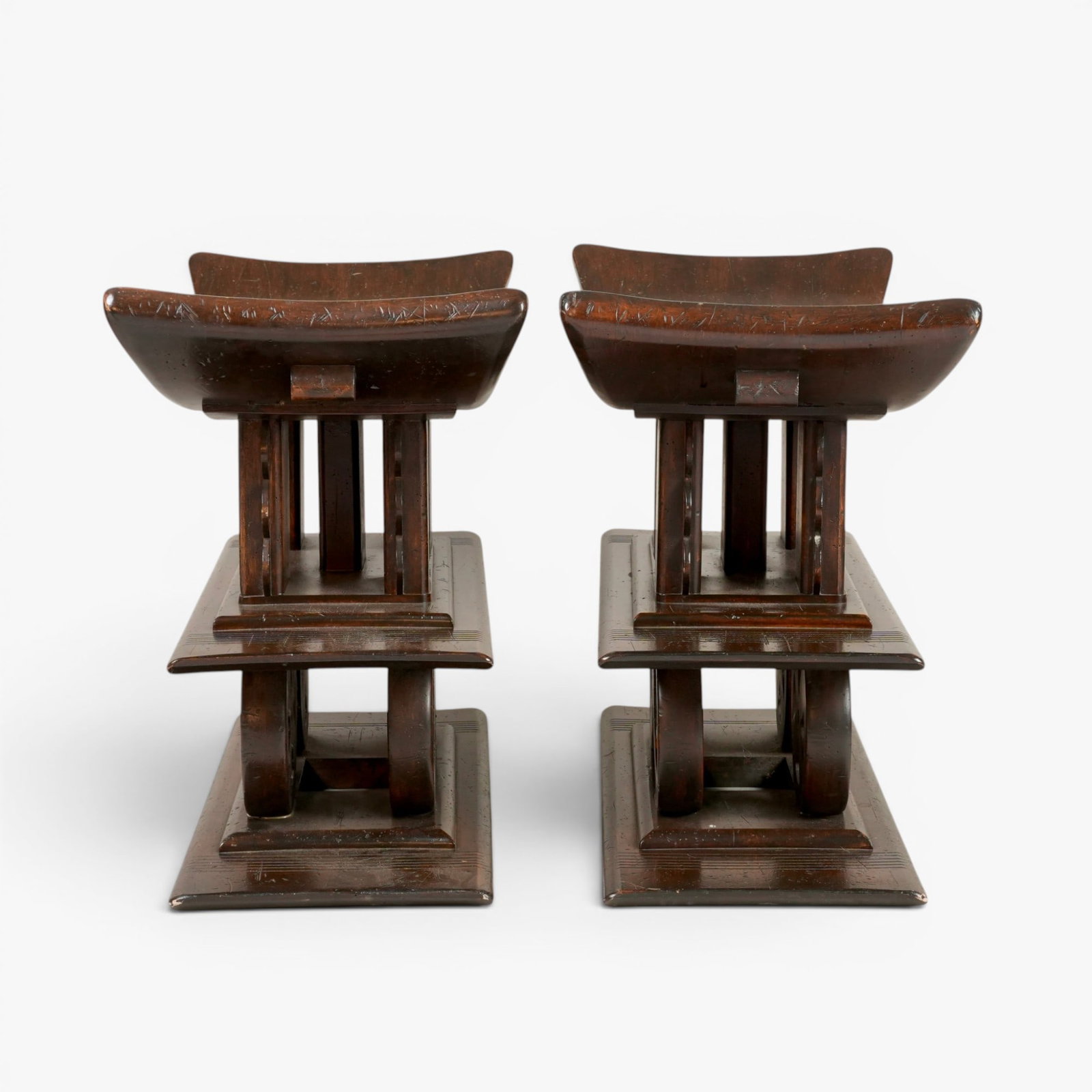 Two African Asante Style Stools - 2