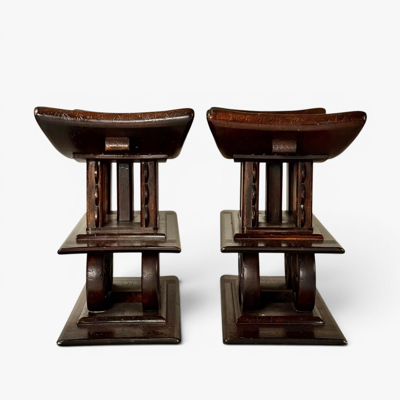 Two African Asante Style Stools - 3