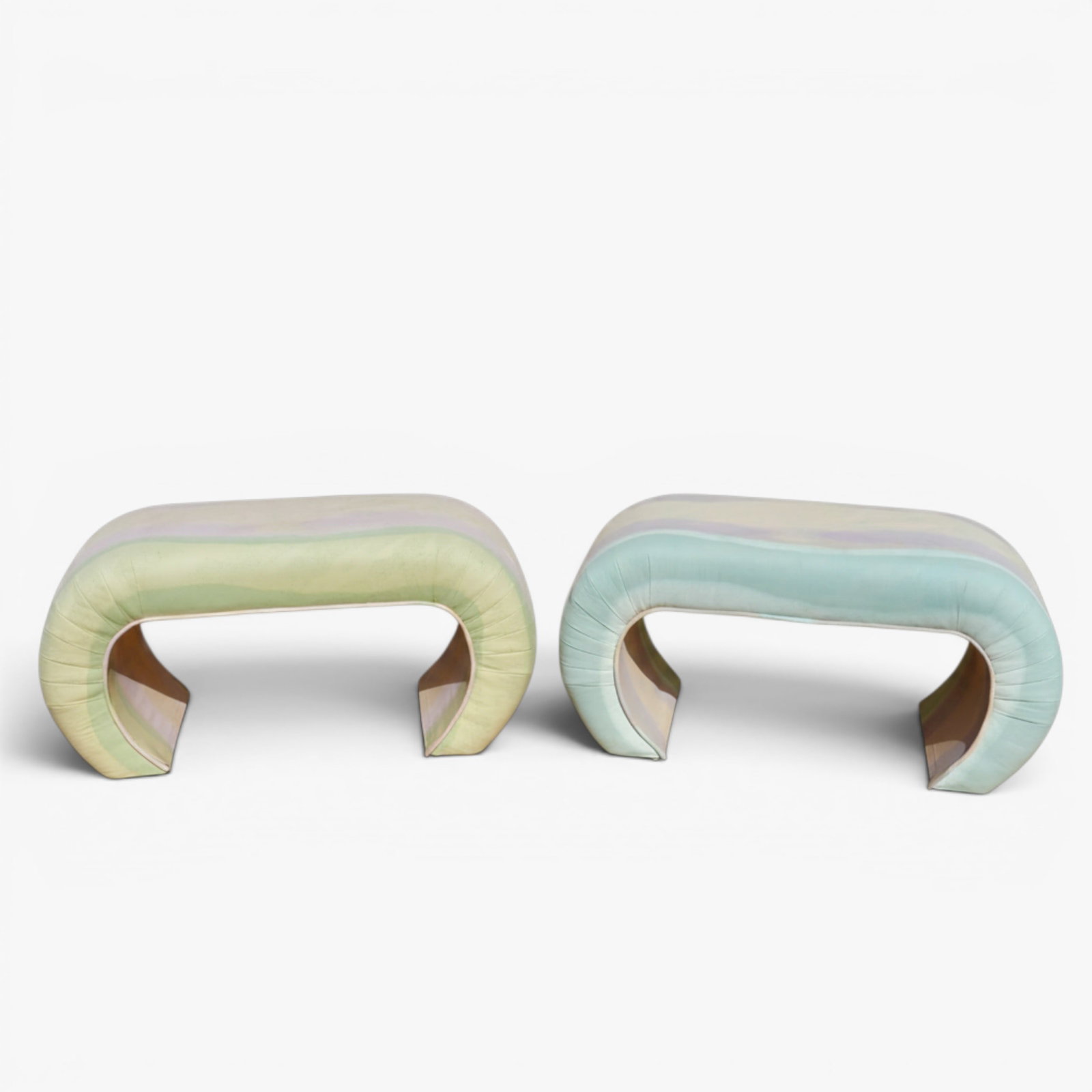 Pair of Post Modern Waterfall Benches (1 of 3)