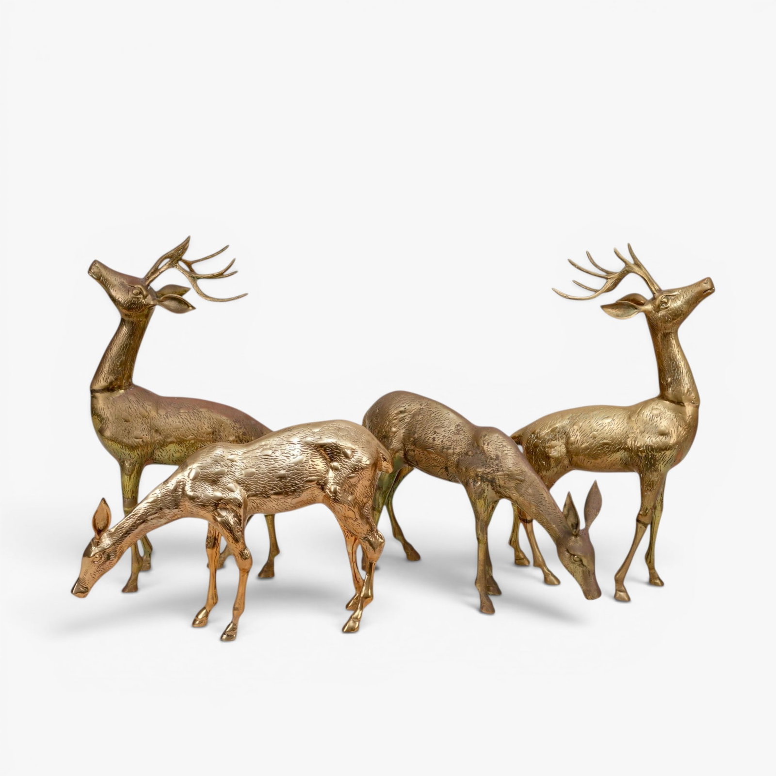 Group of Four Brass Deer Sculptures (1 of 4)