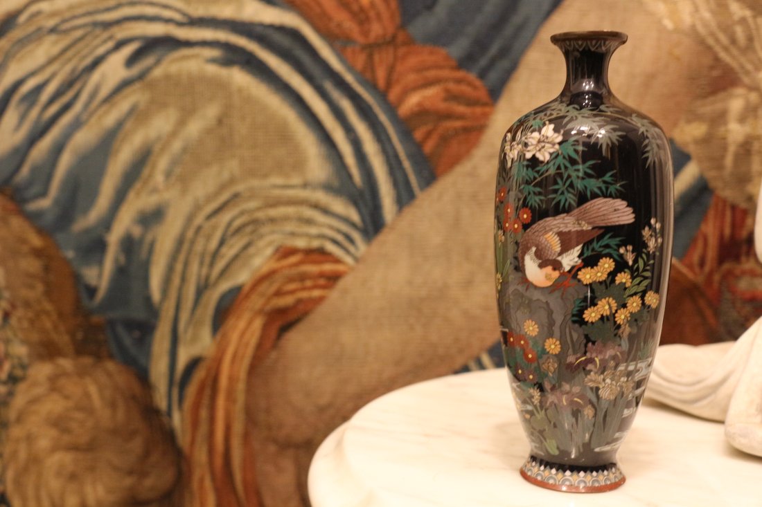 JAPENESE EDO OR MEIJI cloisonne enamel vase (1 of 11)