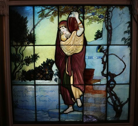 IMPORTANT ORIENTALIST  EDMUND DULAC STAINED GLASS WINDOW Tiffany studios era (1 of 6)
