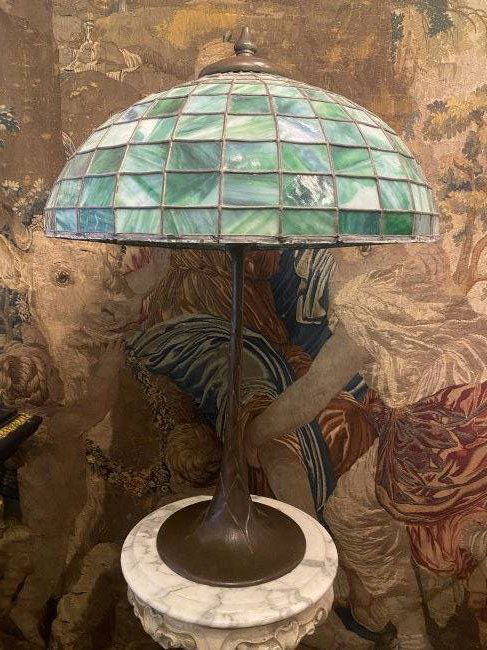 Tiffany studios geometric artichoke table lamp (1 of 9)