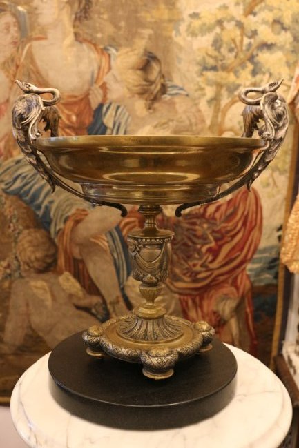 SILVER AND GILT ANTIQUE FRENCH TAZZA (1 of 7)