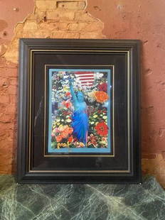 ORIGINAL LARGE PETER MAX MIXED MEDIA PAINTING: ORIGINAL PETER MAX MIXED MEDIA PAINTING. GALLERY FRAMED.THIS IS A EMBLEMATIC WORK BY AN ICONIC AMERICAN ARTIST. QUITE A STRIKING WORK!!