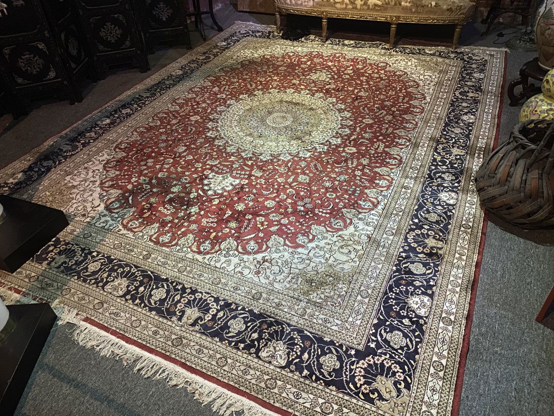 FINE 9 BY 12 SILK CARPET RUG (1 of 3)