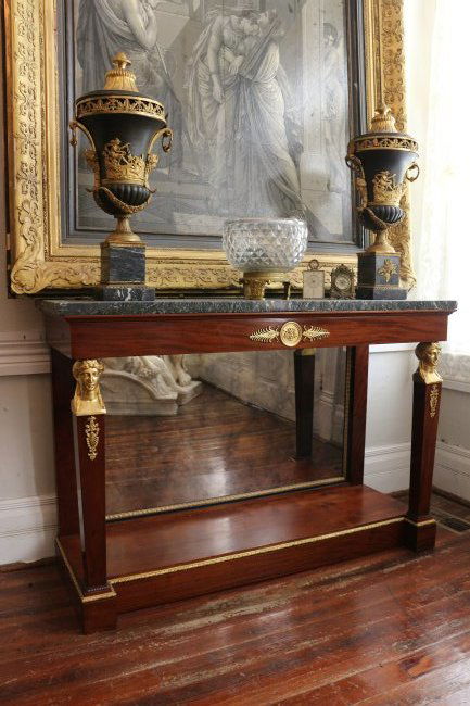 PAIR FINE FRENCH EMPIRE THOMIRE GILT BRONZE URNS (1 of 7)