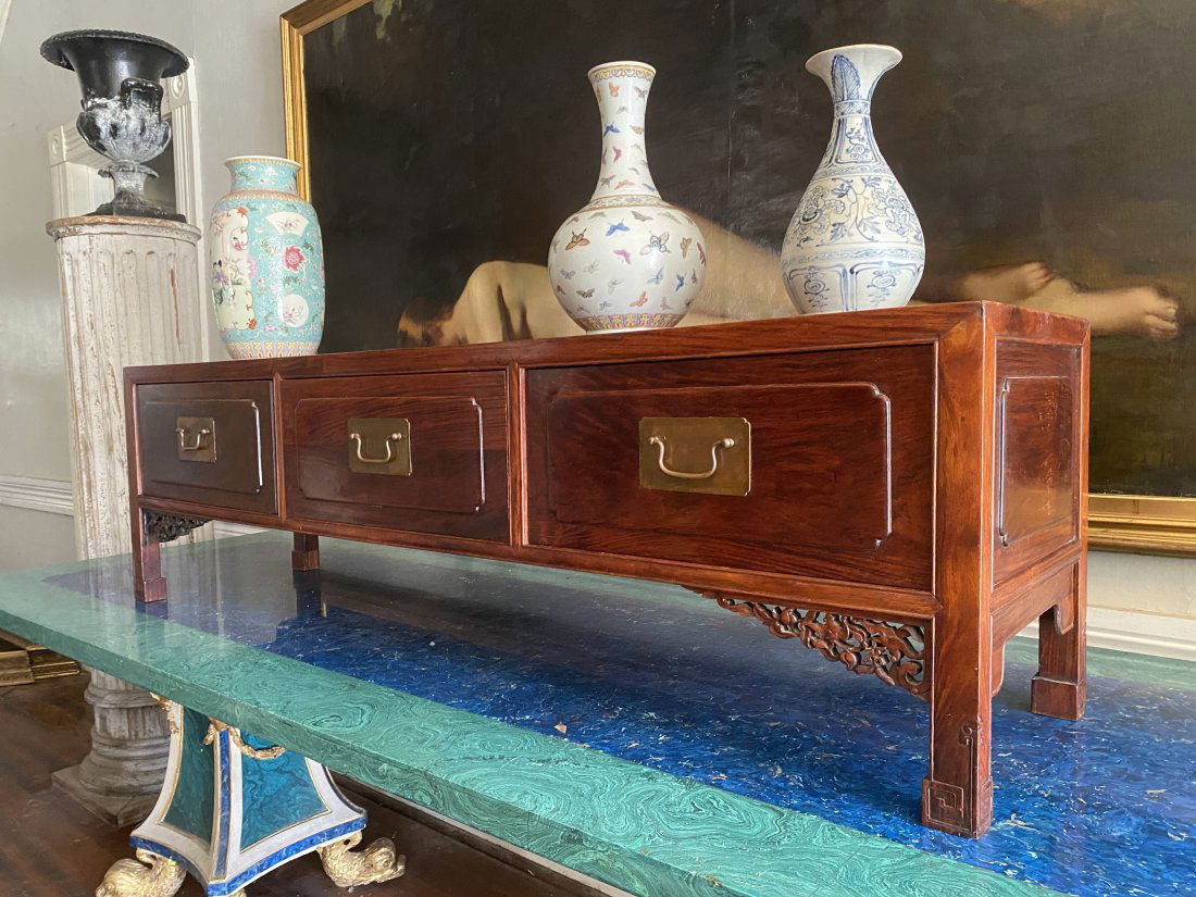 VERY FINE HUANGHUALI 19TH CENTURY OR EARLIER KANG LOW CABINET QING DYNASTY (1 of 14)