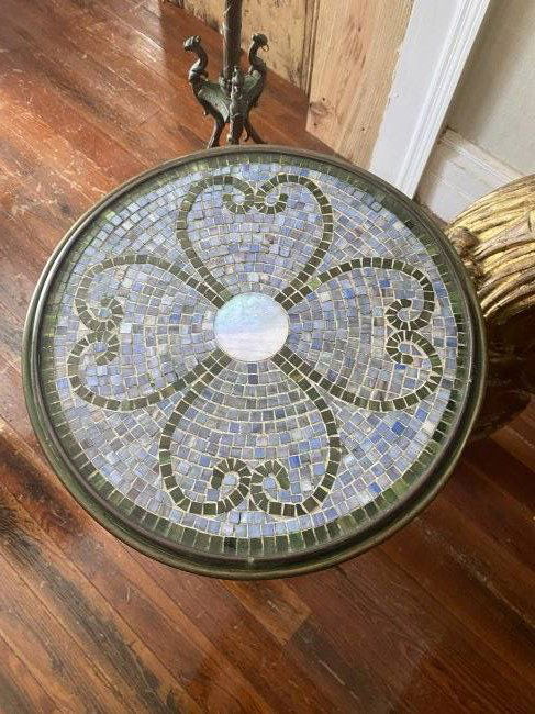 RARE ART NOUVEAU TIFFANY STUDIOS MOSAIC INLAY STAND (1 of 4)
