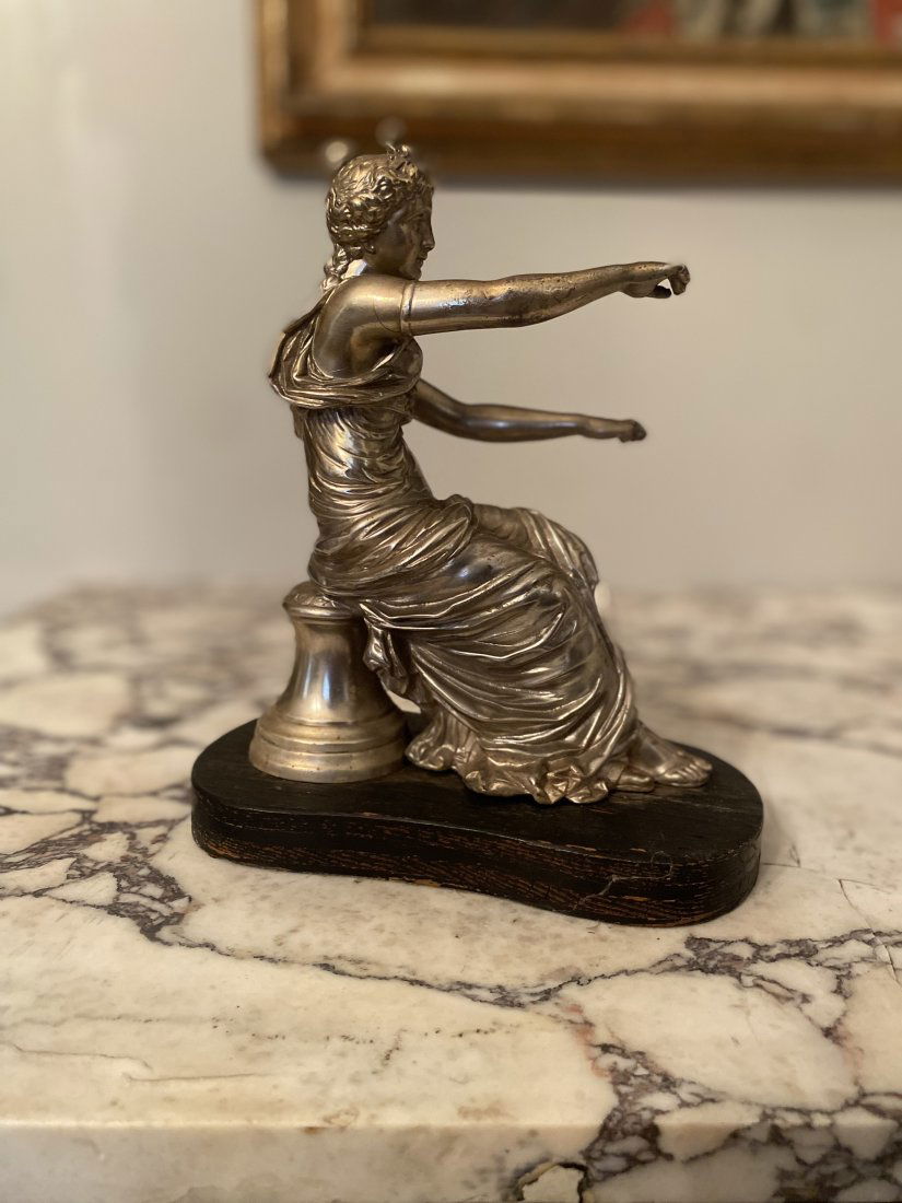 Neoclassical, Antique sculpture French?: Silvered bronze neoclassical sculpture. Possibly French.