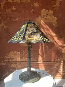 Fantastic arts and crafts period Wilkinson table lamp, Stainglass (1 of 6)