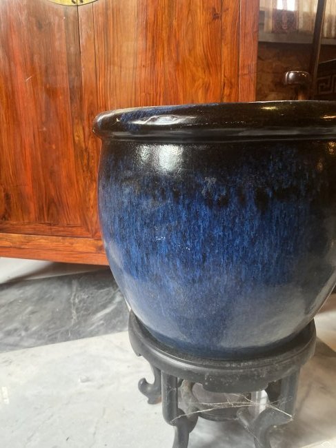 Antique Jun ware 19th century or earlier porcelain planter (1 of 4)