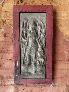 Pala Period Indian sculpture Rare: Very early rare likely Pala period stone carving relief. From a Chicago collection The sculpture itself measures at 19 inches by 7.5 inches with out frame. It’s quite heavy. best,jsm
