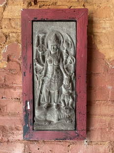 Pala Period Indian sculpture Rare: Very early rare likely Pala period stone carving relief. From a Chicago collection The sculpture itself measures at 19 inches by 7.5 inches with out frame. Itâ€™s quite heavy. best,jsm