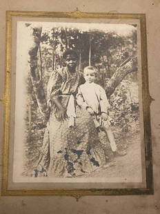 African American Civil War photograph CDV: From an old Georgia estate. A very rare civil War era photograph of an African-American slave with white child. Estate found