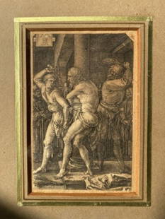 Antique Albrecht Dürer etching first state: Very early Albrecht Dürer etching. Likely first state. Strong bold impression. Estate found.