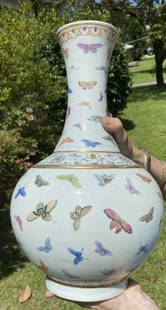 Very Fine Antique Chinese Qing dynasty butterfly vase: Very fine chinese Qing Dynasty vase.