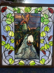 Tiffany Studios Window Art Nouveau Stained Glass Window Important: A highly important and rare Window attributed to Tiffany Glass and Decorating Company. Believed to be one of the 13 known exhibition windows from the fabled Samuel Bing Art Nouveau exhibition of 1895.