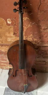 Fine Antique French Cello Stradivarius: Fine antique 19th century French Cello. As-found from an old NYC estate