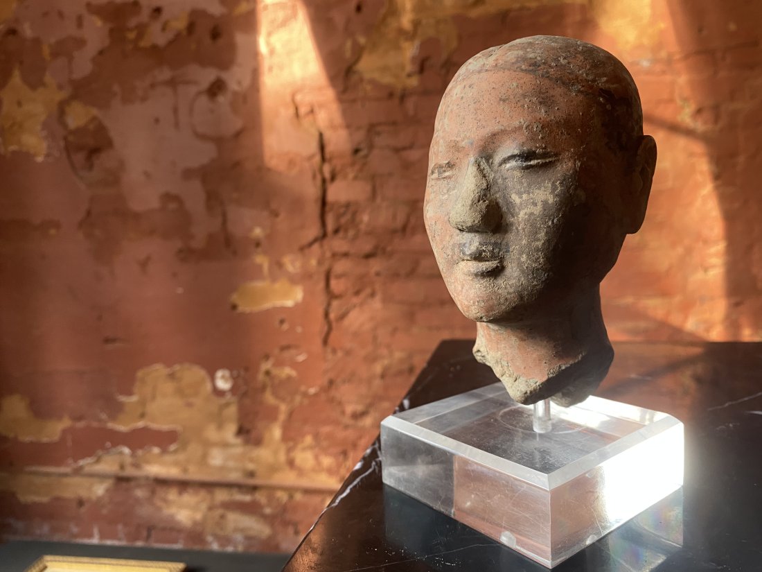 Early Chinese Tang dynasty? Terra-cotta head (1 of 2)