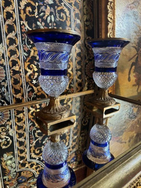 Antique French empire Baccarat, crystal and gilt bronze Urns (1 of 5)