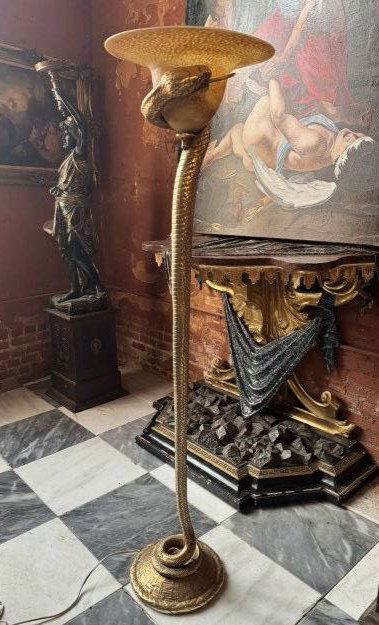 Edgar Brandt gilt bronze floor lamp signed Art Deco 1920’s (1 of 6)