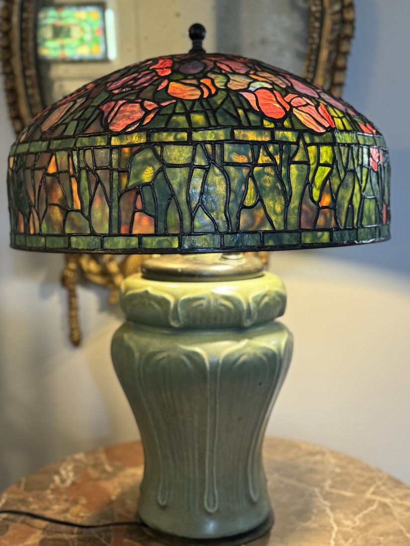 Tiffany Studios Tulip lamp Grueby base (1 of 14)