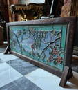 Arts and crafts stained glass table screen