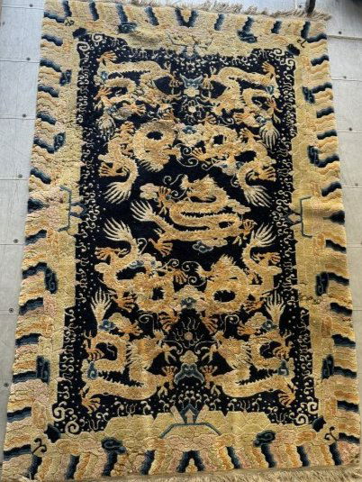 Antique Chinese Qing dynasty Dragon Rug (1 of 3)