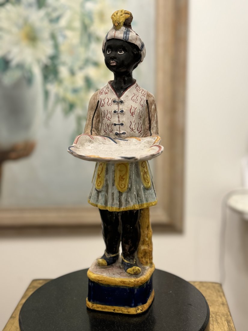 Antique Blackamore Majolica Tazza card holder (1 of 4)