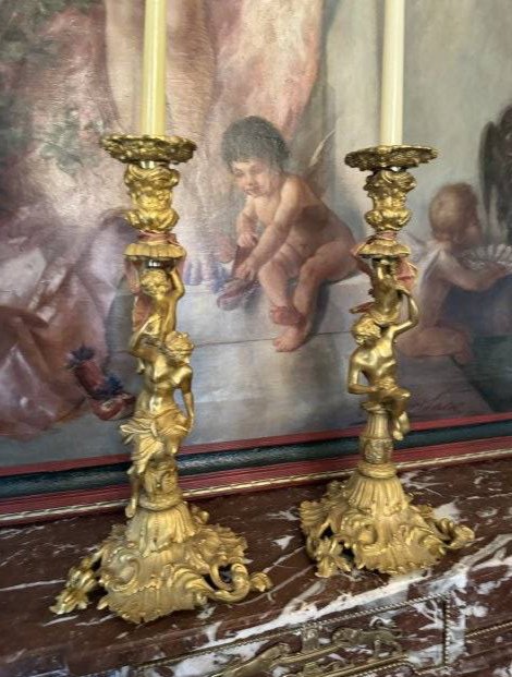 18th century French Gilt Bronze Ormolu candelabra attributed to Corneille Van Cleve (1 of 2)