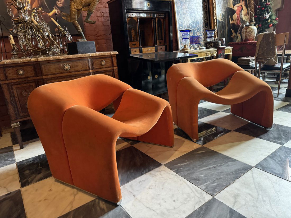 Rare Vintage Pierre Paulin Chairs Pair (1 of 4)