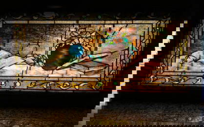 Rare Early Tiffany Studios Stained Glass Window