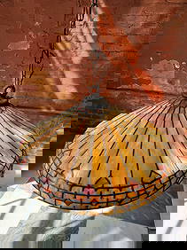 Antique Duffner and Kimberly Stained glass chandelier Tiffany Studios era (1 of 5)