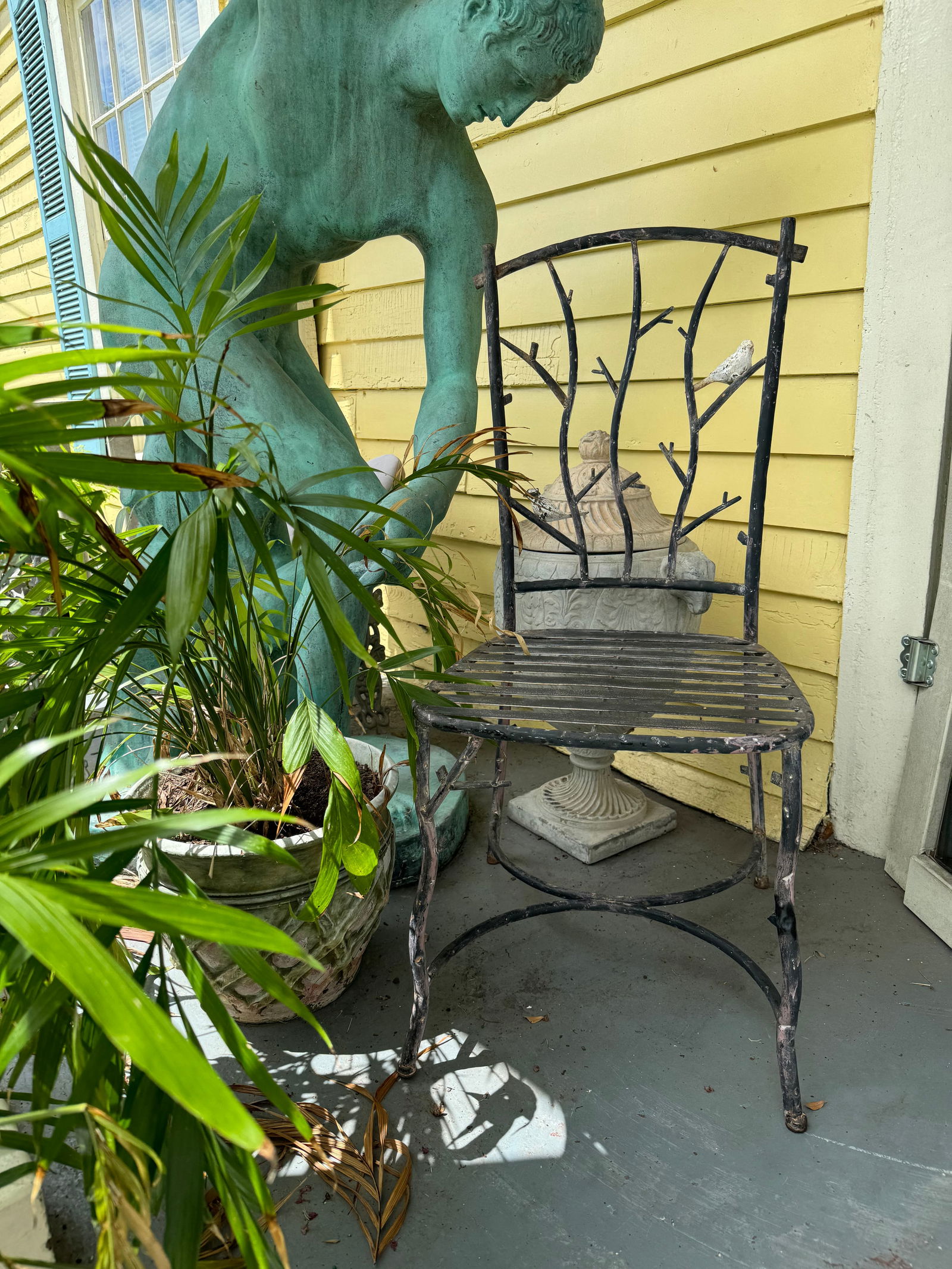 Mid Century Modern Diego Giacometti Iron pair of chairs: Fabulous vintage Diego Giacometti iron? Pair ofChairs. From a NYC estate. Heavy and well sculpted