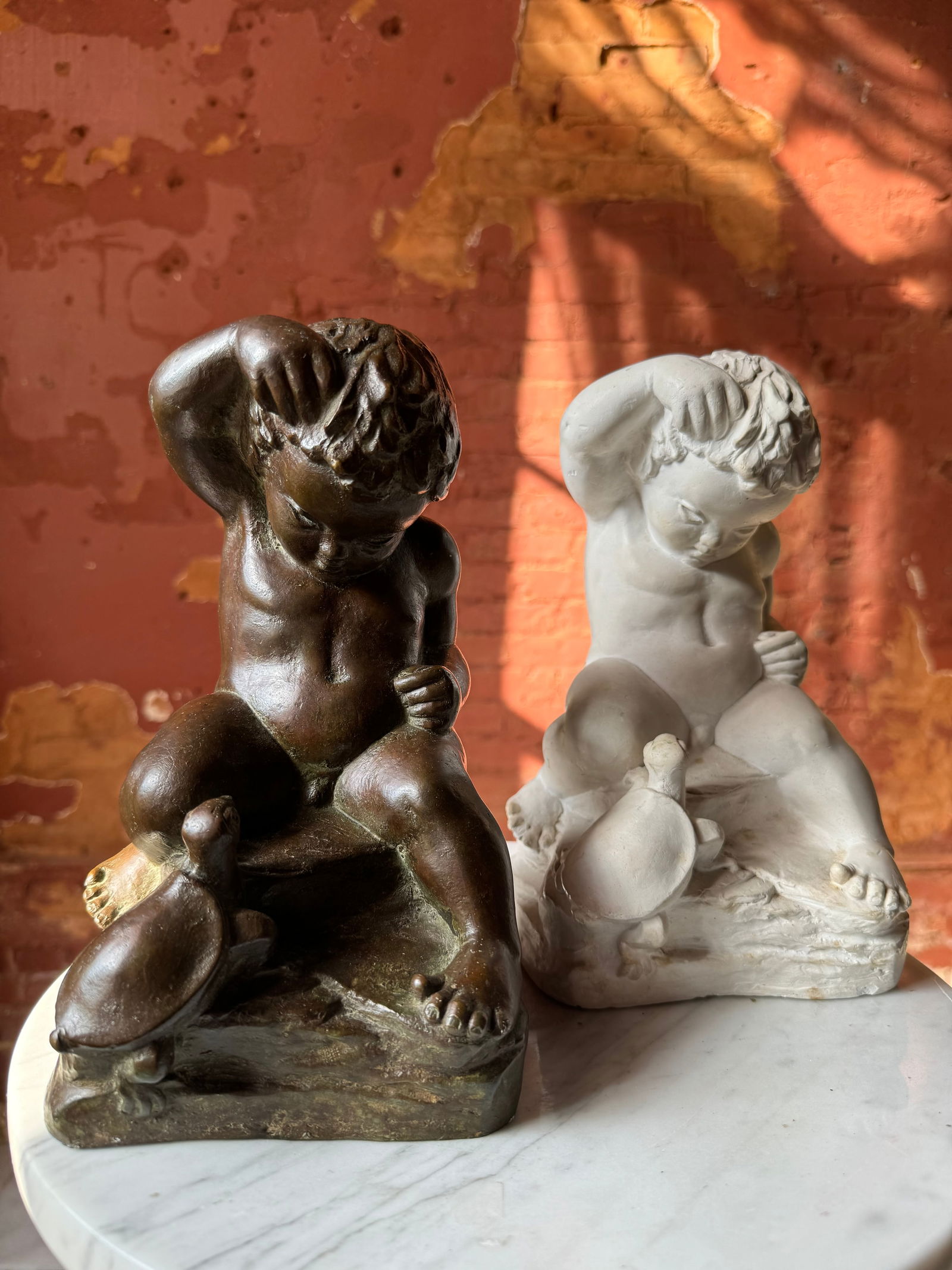 American Bronze Turtle Baby sculpture w/ original plaster (1 of 6)