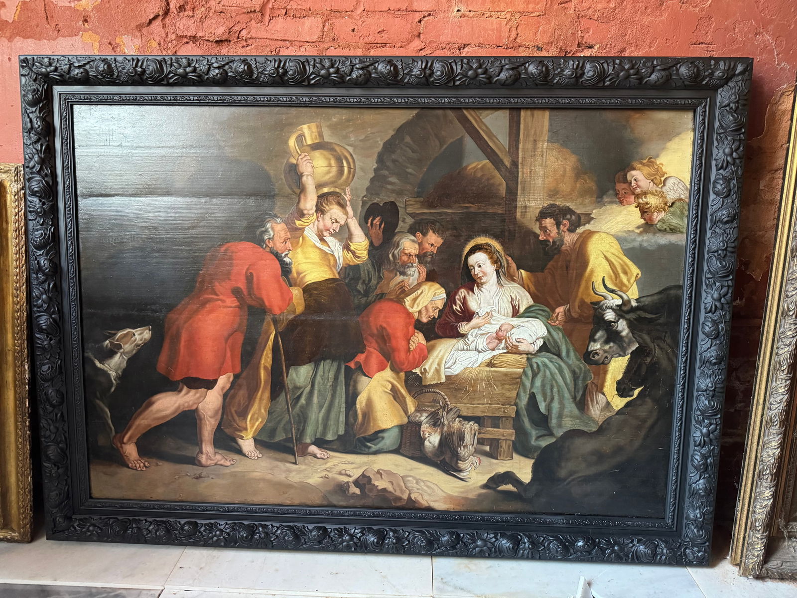 Large 17th century old master painting on panel (1 of 4)