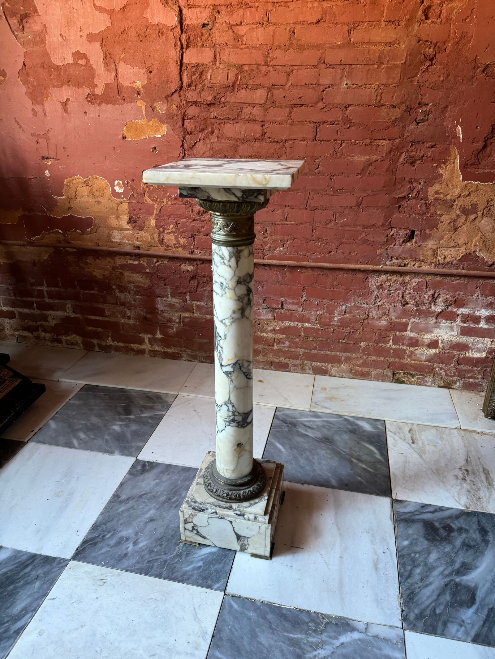 Fine AntiqueGilt Bronze Mounted Marble Pedestal French (1 of 5)