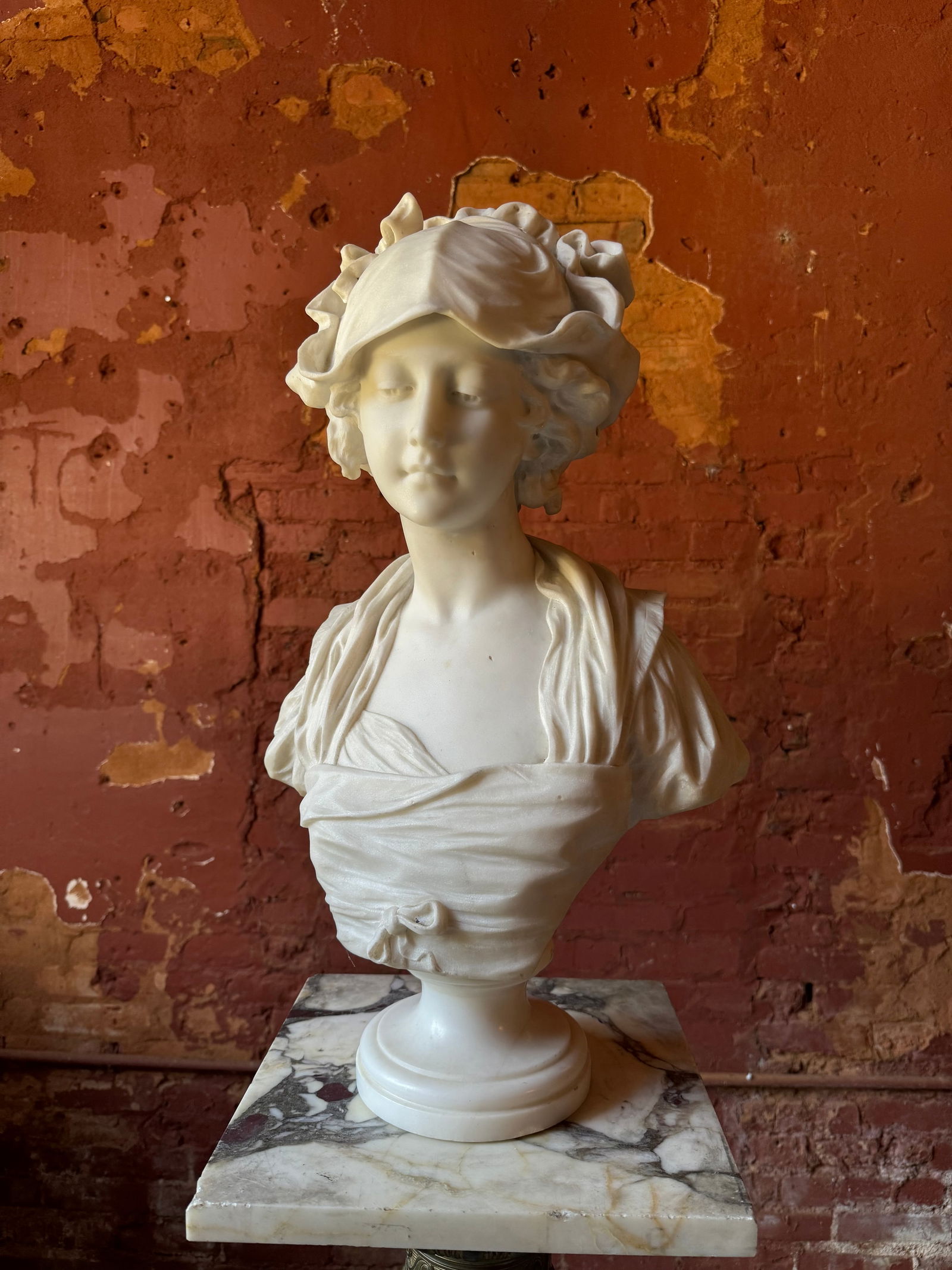 Fine Antique Art Nouveau Marble Bust French? (1 of 6)