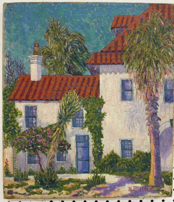 Antique Florida Impressionist Painting Art Deco Period: Antique early 20th century impressionist paintingThe painting measures at approximately 14“ x 16“