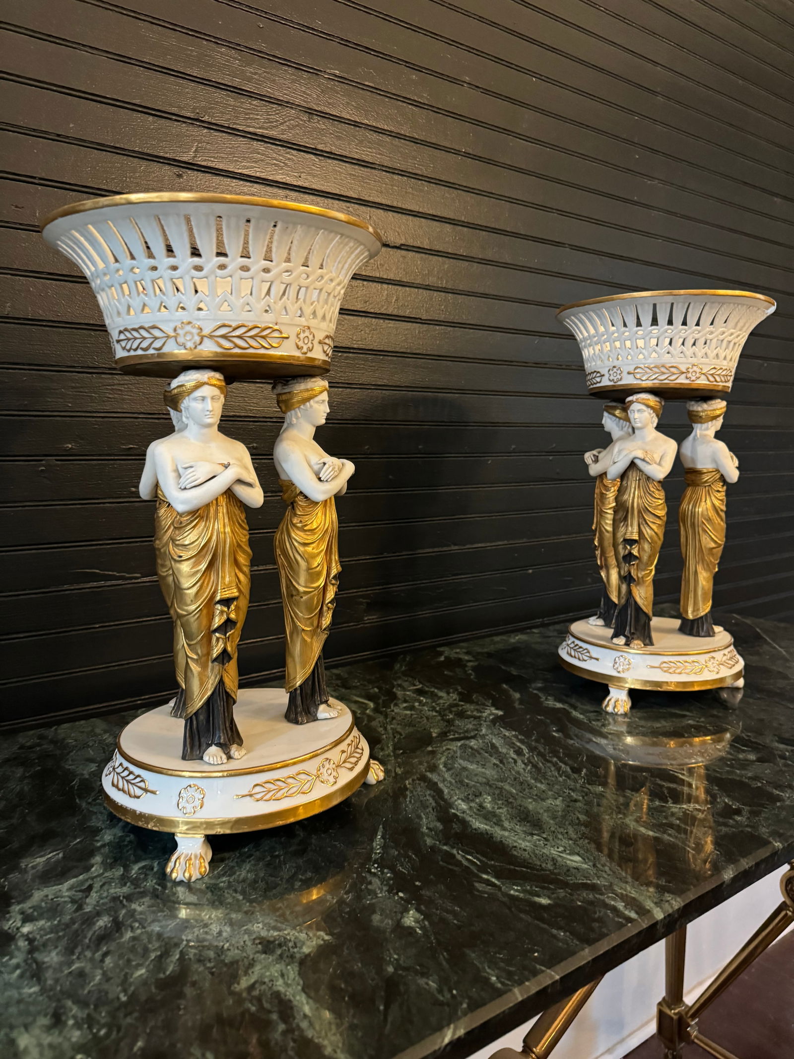 Pair of Antique Neoclassical French compotes (1 of 3)