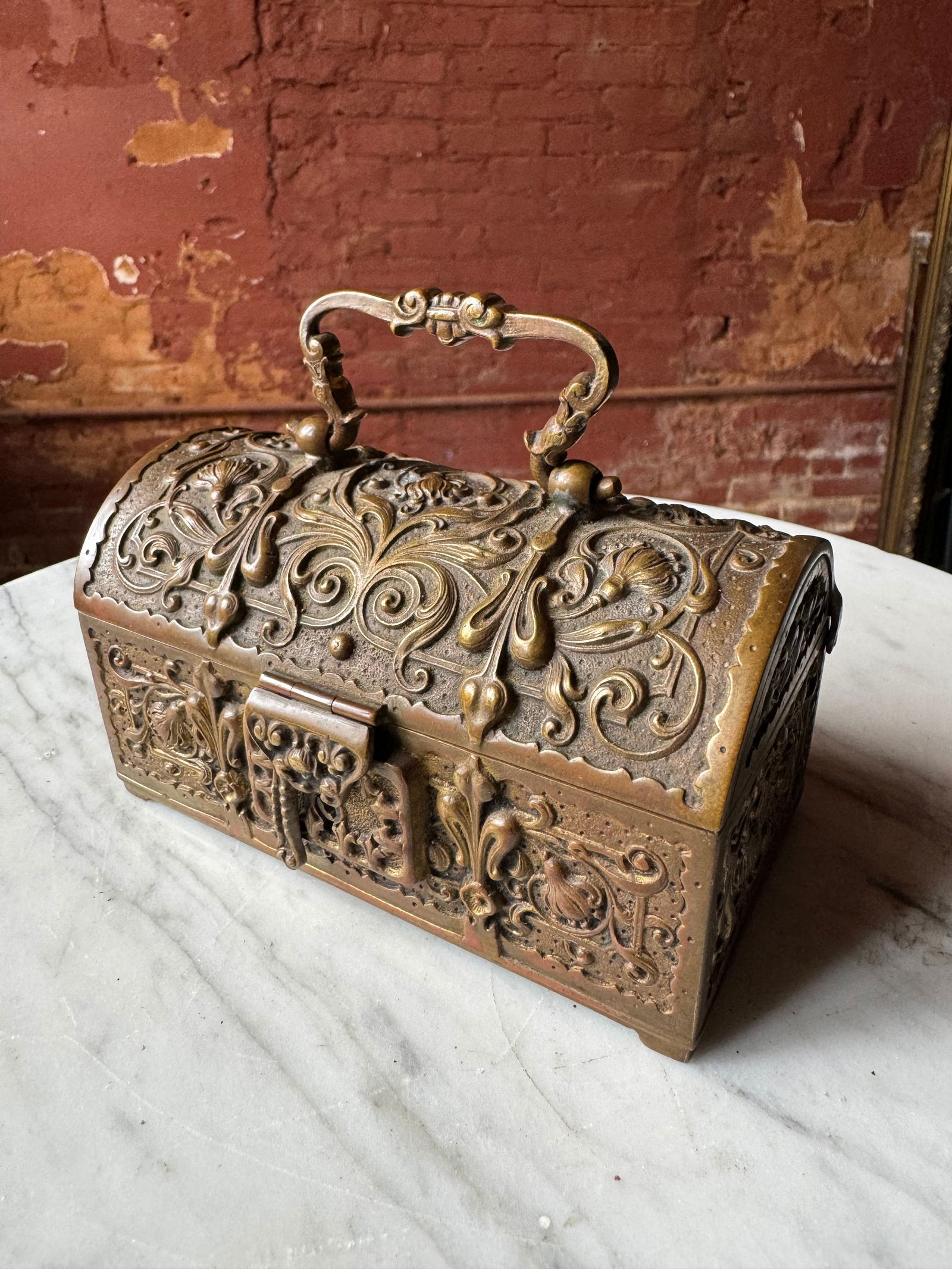 Renaissance revival bronze box attributed to EF Caldwell (1 of 6)
